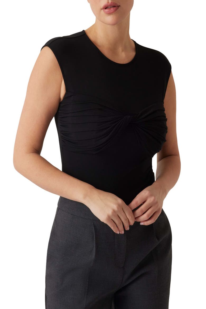 Amelia Twist Front Top, Main, color, BLACK-BLACK