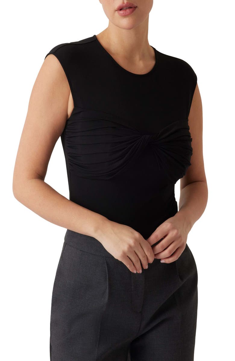 Marciano Amelia Twist Front Top, Main, color, Black-Black