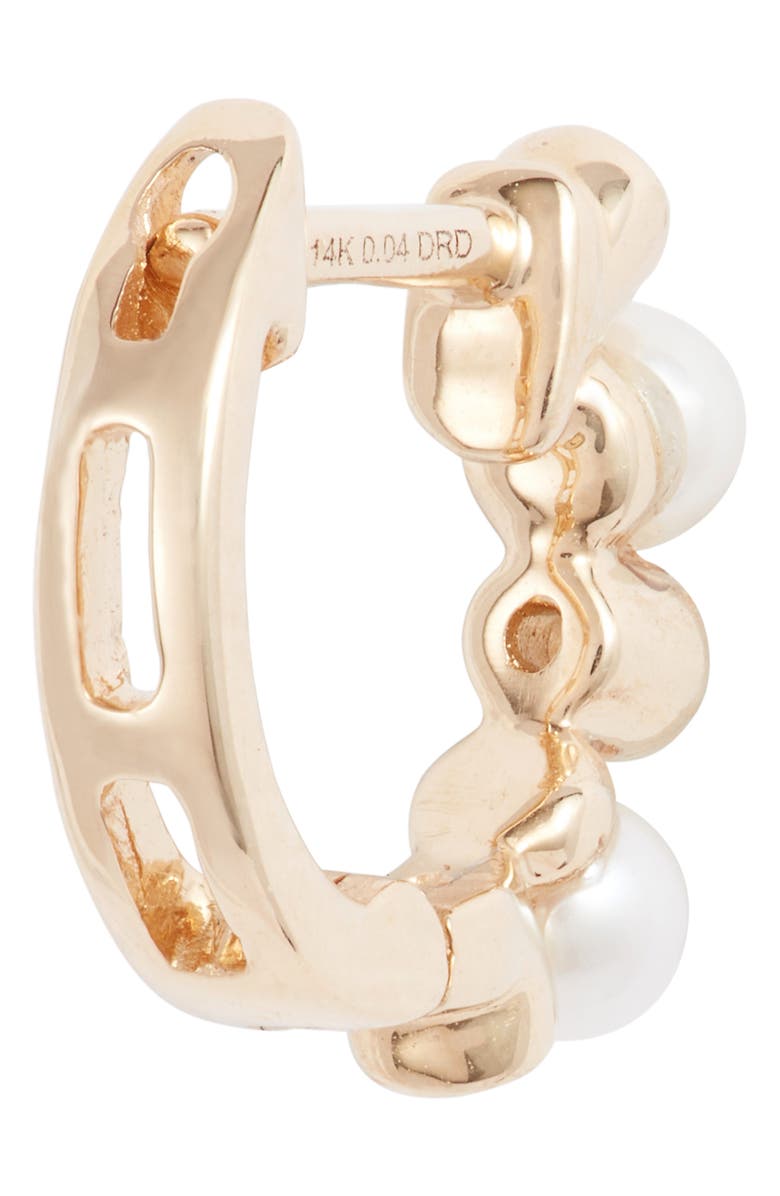 Dana Rebecca Designs Pearl Ivy Diamond Huggie Hoop Earrings, Alternate, color, 