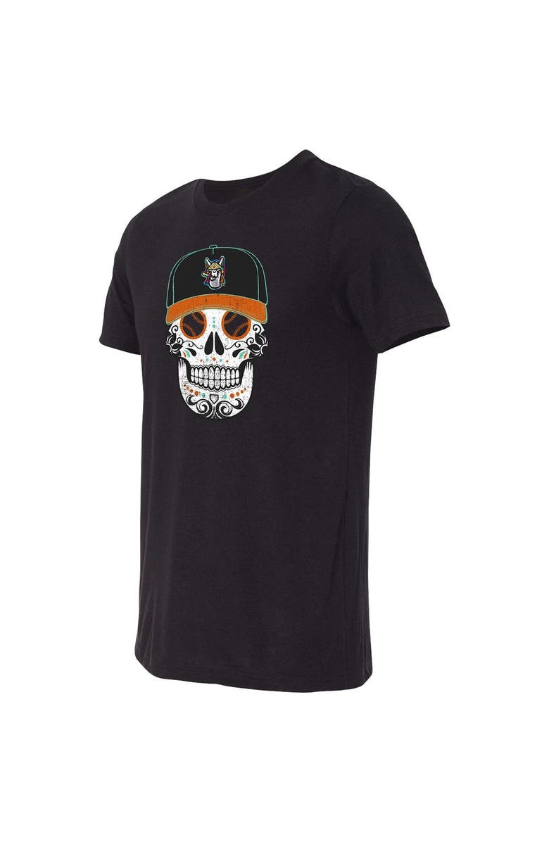 108 STITCHES Men's Black Llamas de Hickory Copa de la Diversion Sugar Skull Tri-Blend T-Shirt, Alternate, color, 