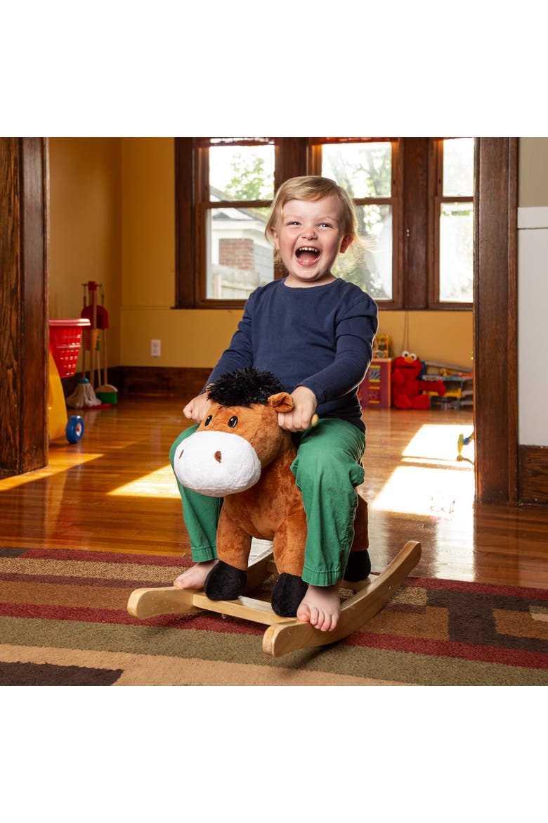 Rocking Brown Horse with Sound, Alternate, color, Multicolored