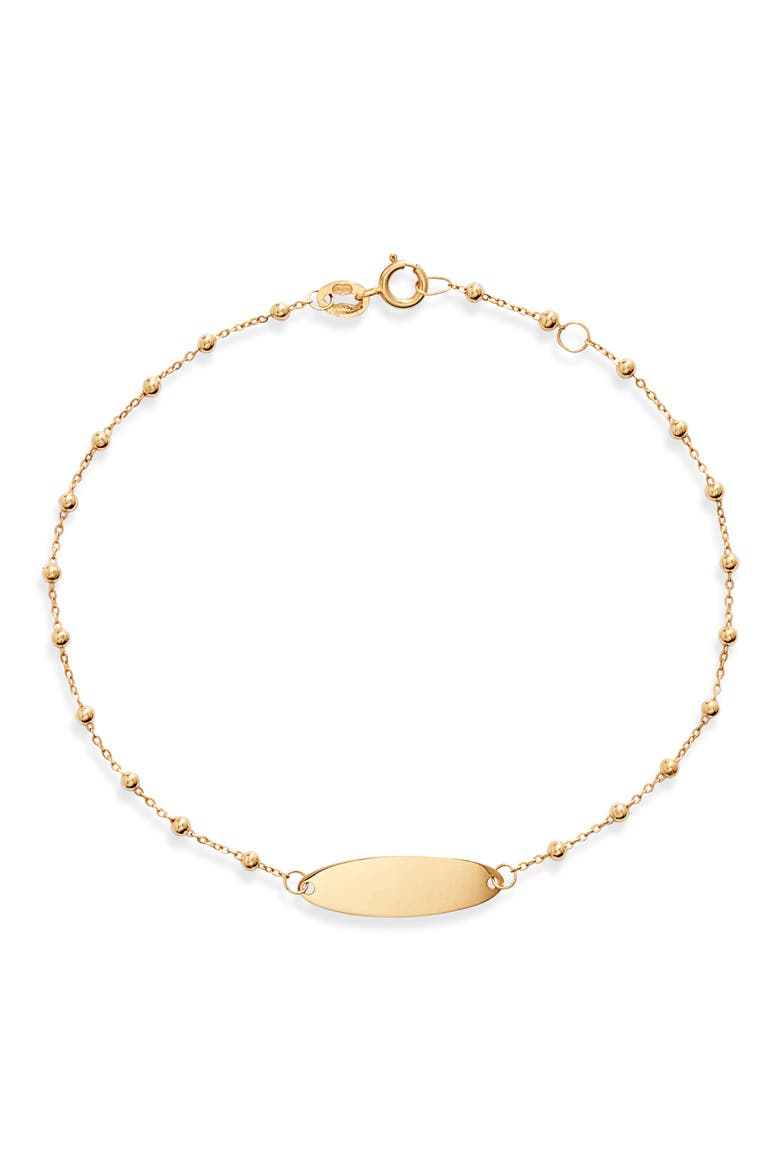 Oval Bar Beaded 14K Gold Station Bracelet   (Nordstrom Exclusive), Main, color, YELLOW GOLD