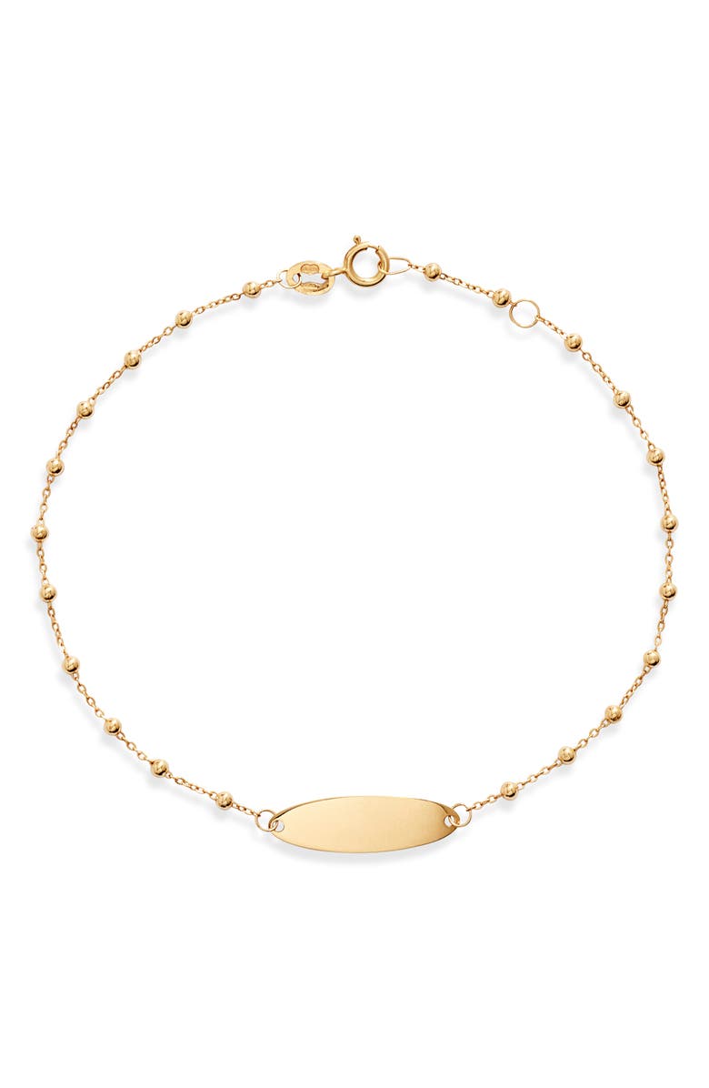 Bony Levy Oval Bar Beaded 14K Gold Station Bracelet, Main, color,