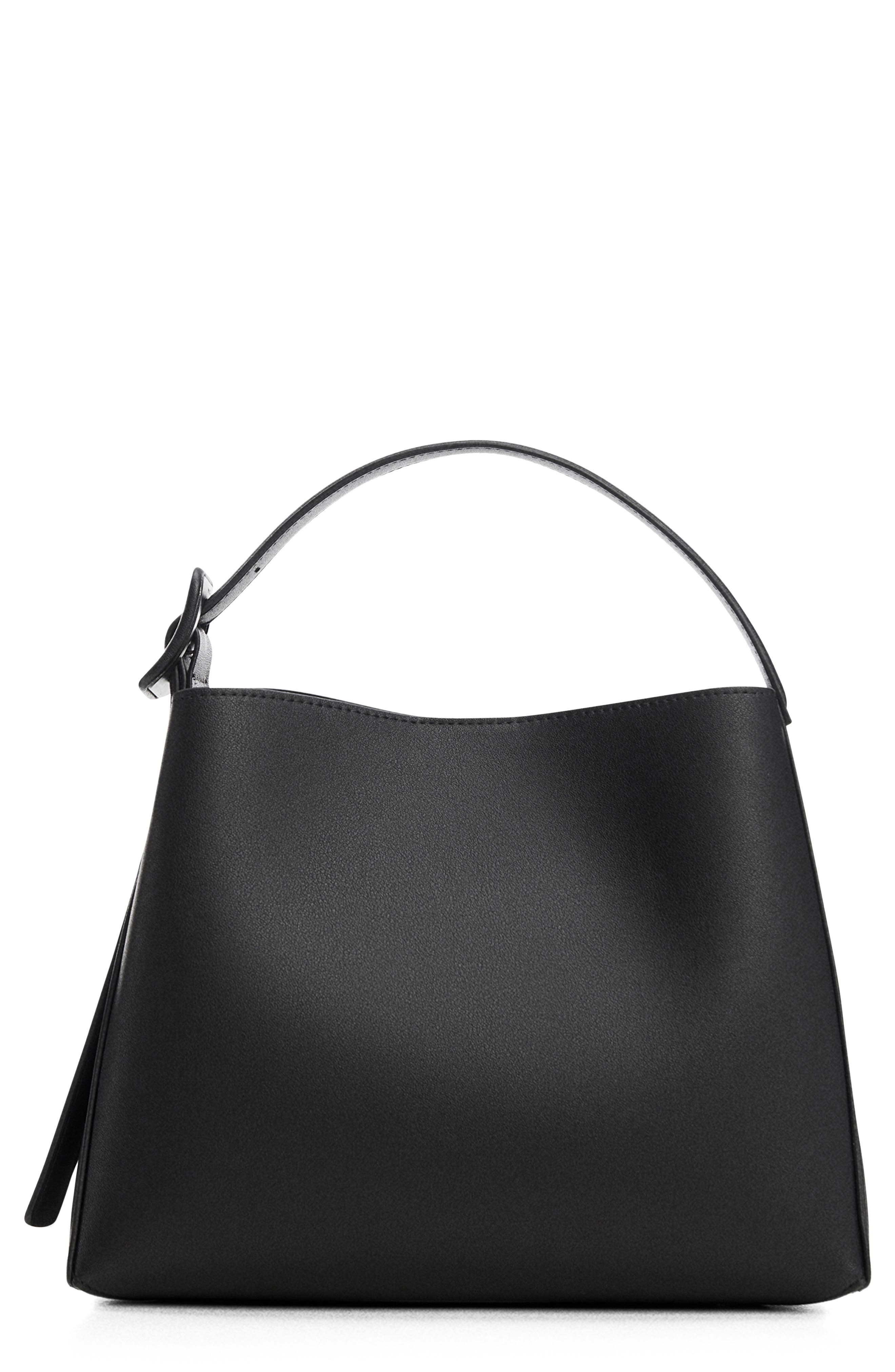 MANGO Faux Leather Shopper Tote, Main, color, 