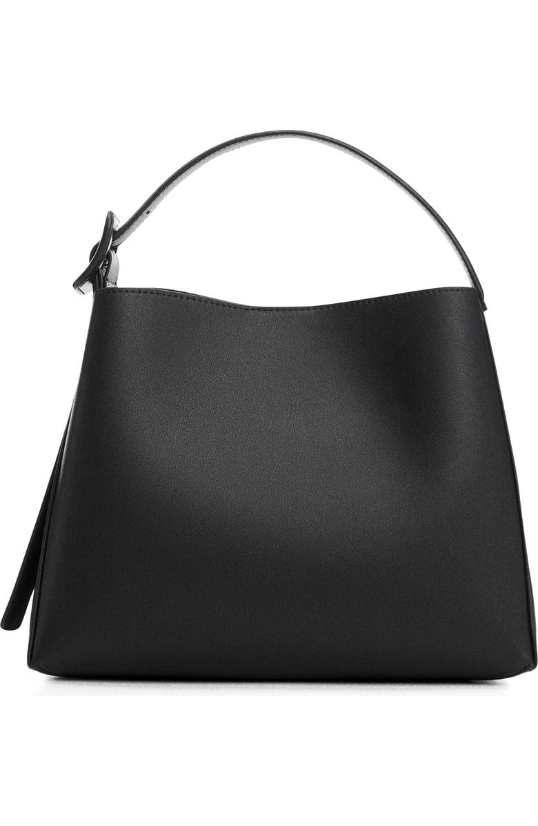 MANGO Faux Leather Shopper Tote, Main, color,