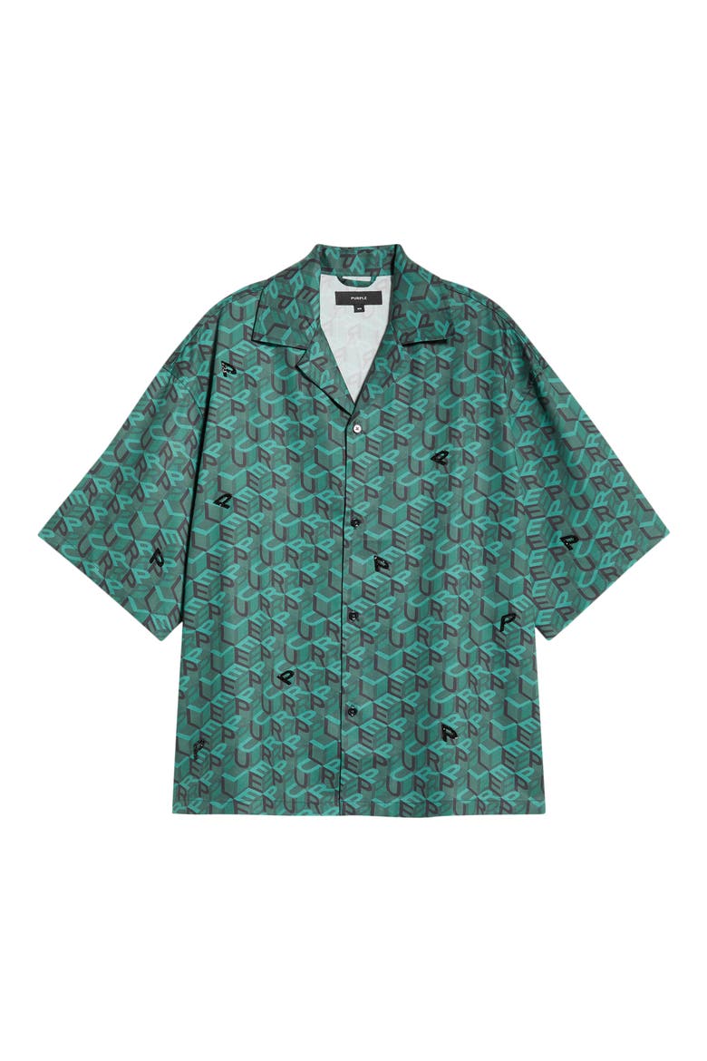 Resort Camp Shirt, Alternate, color, GREEN