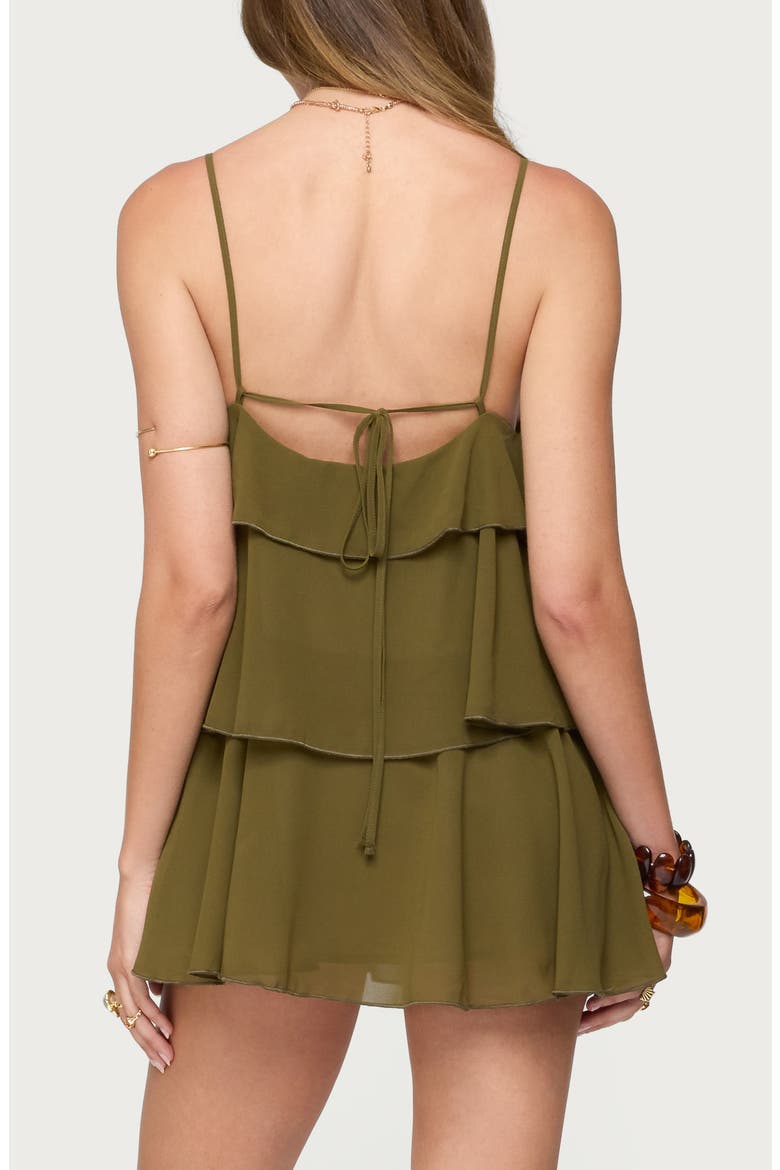 Gwynne Chiffon Ruffle Minidress, Alternate, color, OLIVE