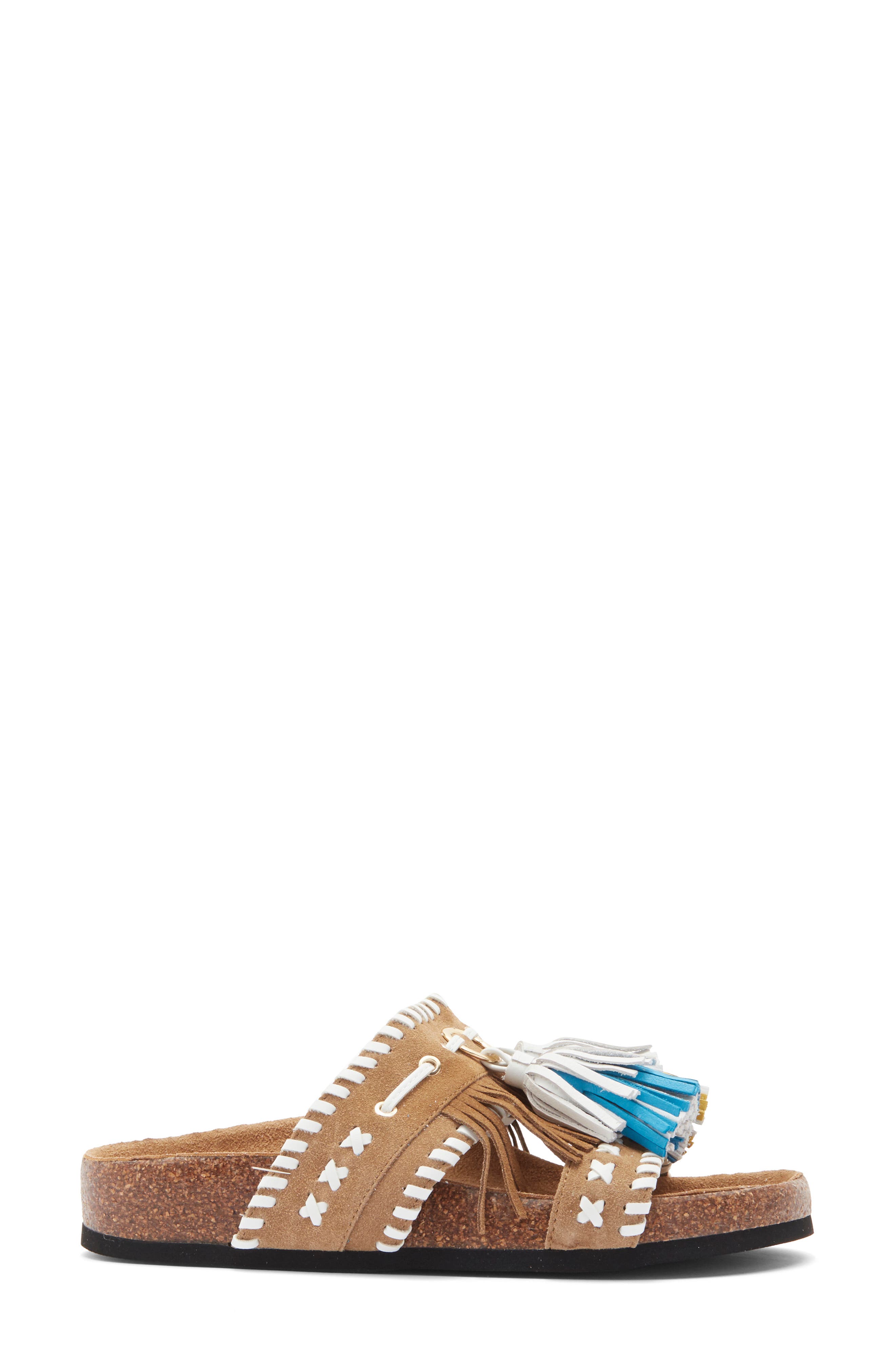 Steve Madden Lester Fringe Woven Sandal, Alternate, color, 
