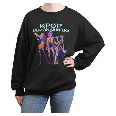 Junior's KPop Demon Hunters Trio Girls Group Shot  Sweatshirt