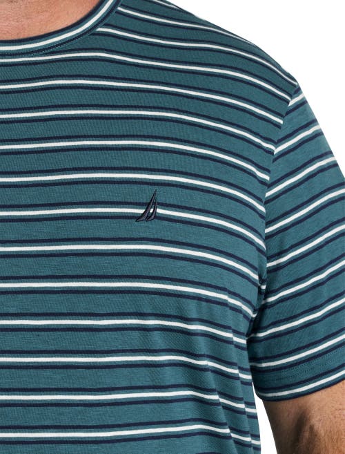 Nautica Big & Tall Striped Crewneck T-shirt In Deep Atlantic