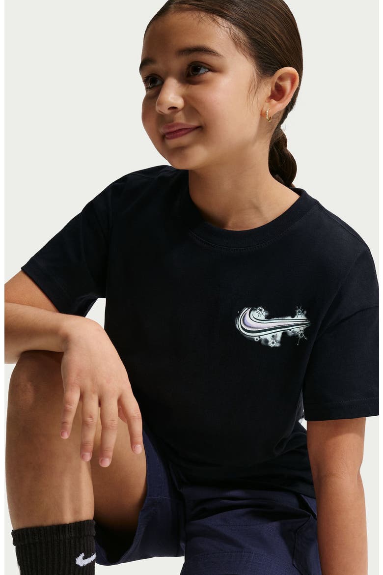 Kids' Airbrush Graphic T-Shirt, Alternate, color, BLACK