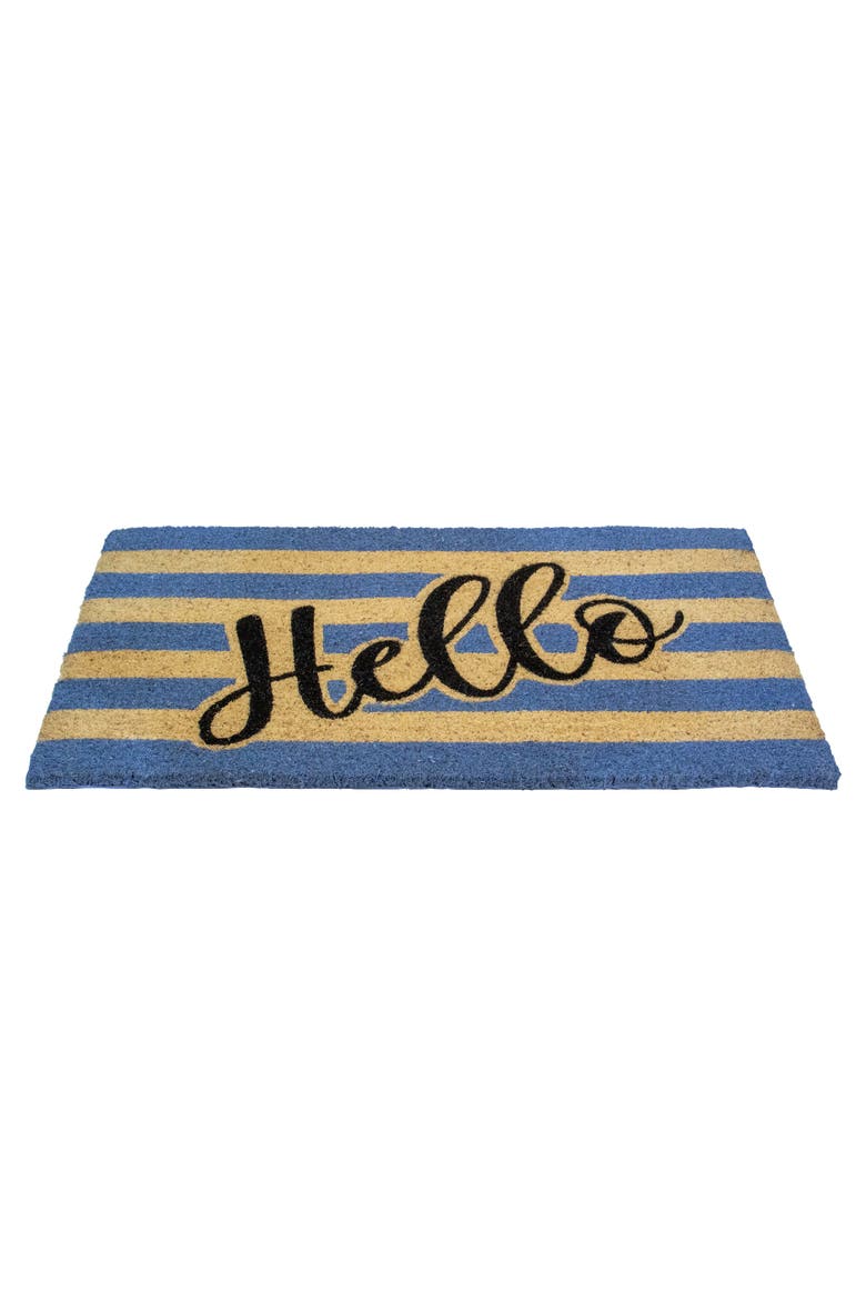 Natural Coir "Hello" Outdoor Rectangular Doormat 18" x 30", Alternate, color, Yellow
