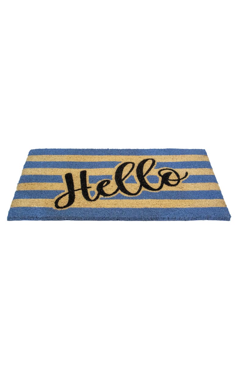 Northlight Natural Coir "Hello" Outdoor Rectangular Doormat 18" x 30", Alternate, color, Yellow