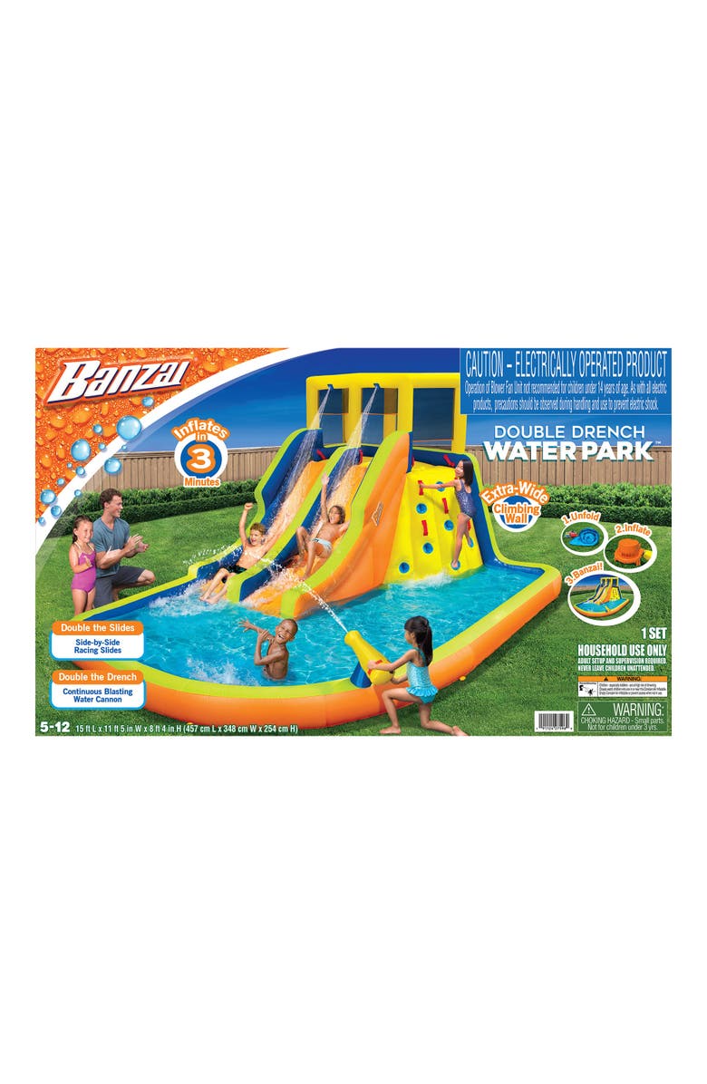Banzai Double Drench Inflatable Water Park and Splash Slide, Alternate, color,