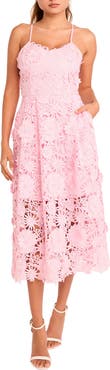 Endless Rose 3D Appliqué Midi Dress