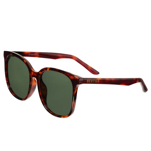 Shop Bertha Avery Polarized Sunglasses In Tortoise/forest Green