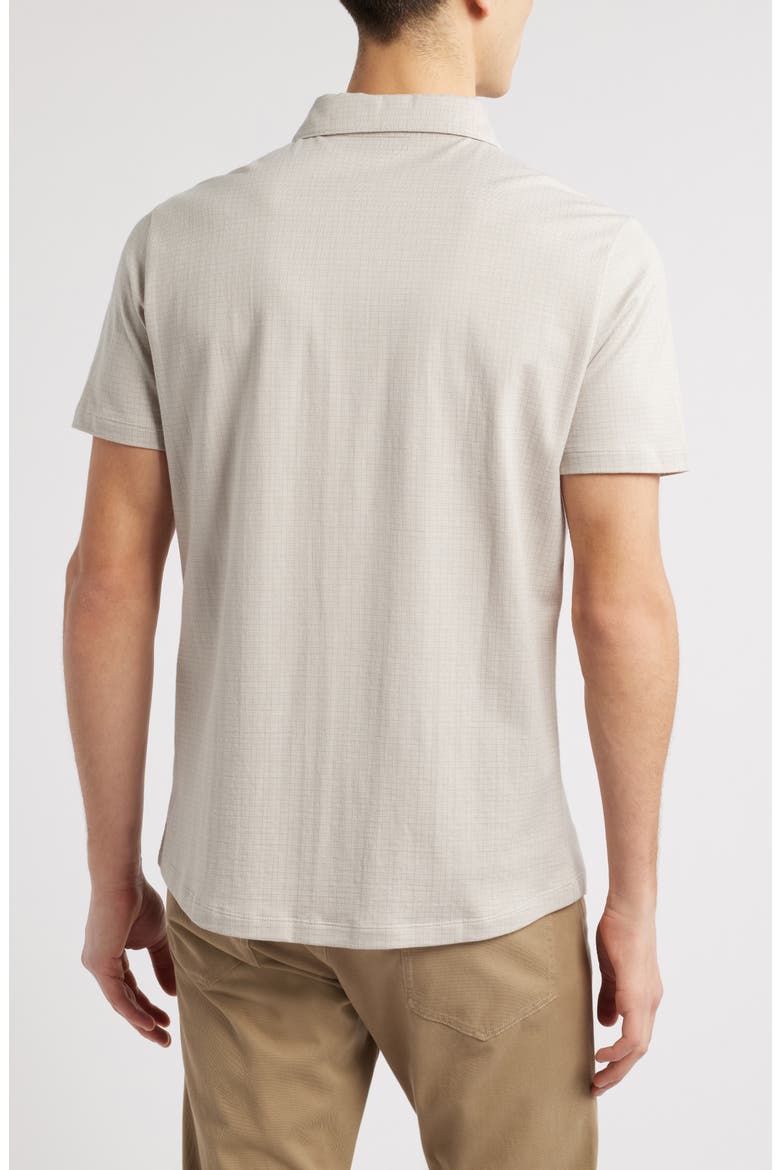 Bunbury Check Short Sleeve Cotton Knit Button-Up Shirt, Alternate, color, TAN