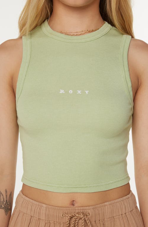 Roxy Roxify Crop Rib Tank Top In Green
