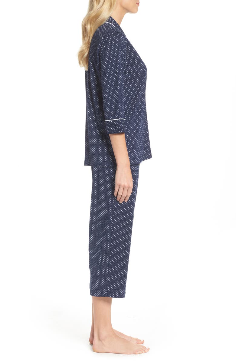 Lauren Ralph Lauren Knit Crop Cotton Pajamas, Alternate, color, Blue