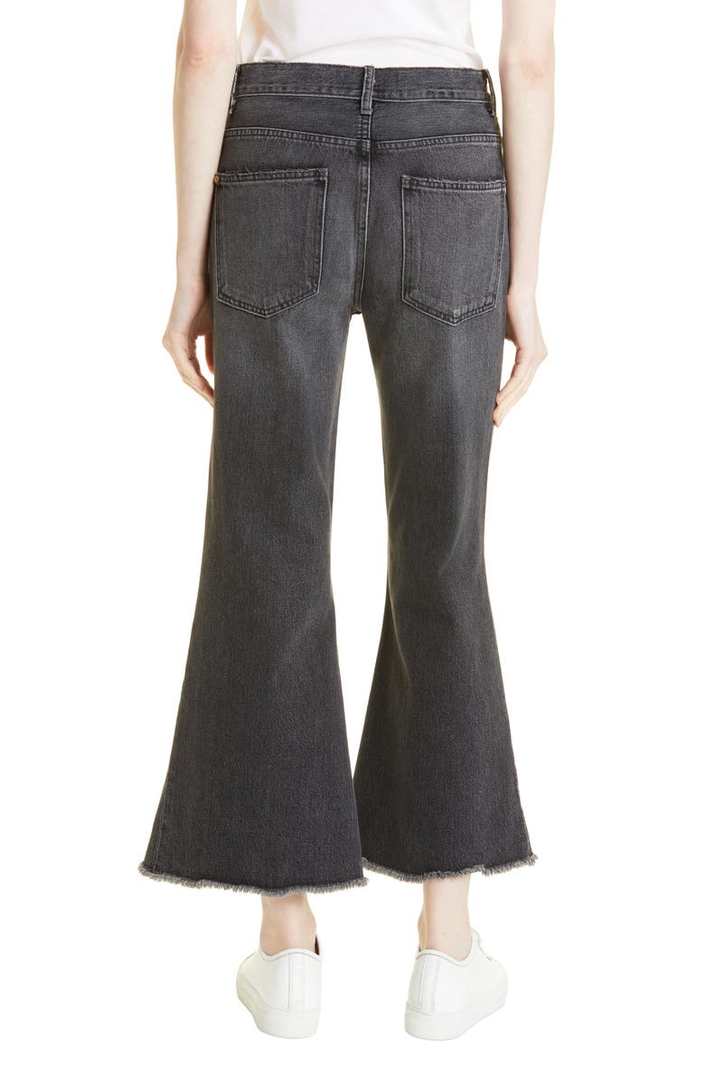 THE GREAT. The Great The Kick Bell Raw Hem Crop Nonstretch Jeans, Alternate, color, 