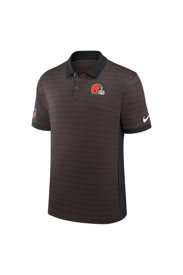 Men's Nike Brown Cleveland Browns Sideline Victory Stripe Performance Polo, Alternate, color, Brown