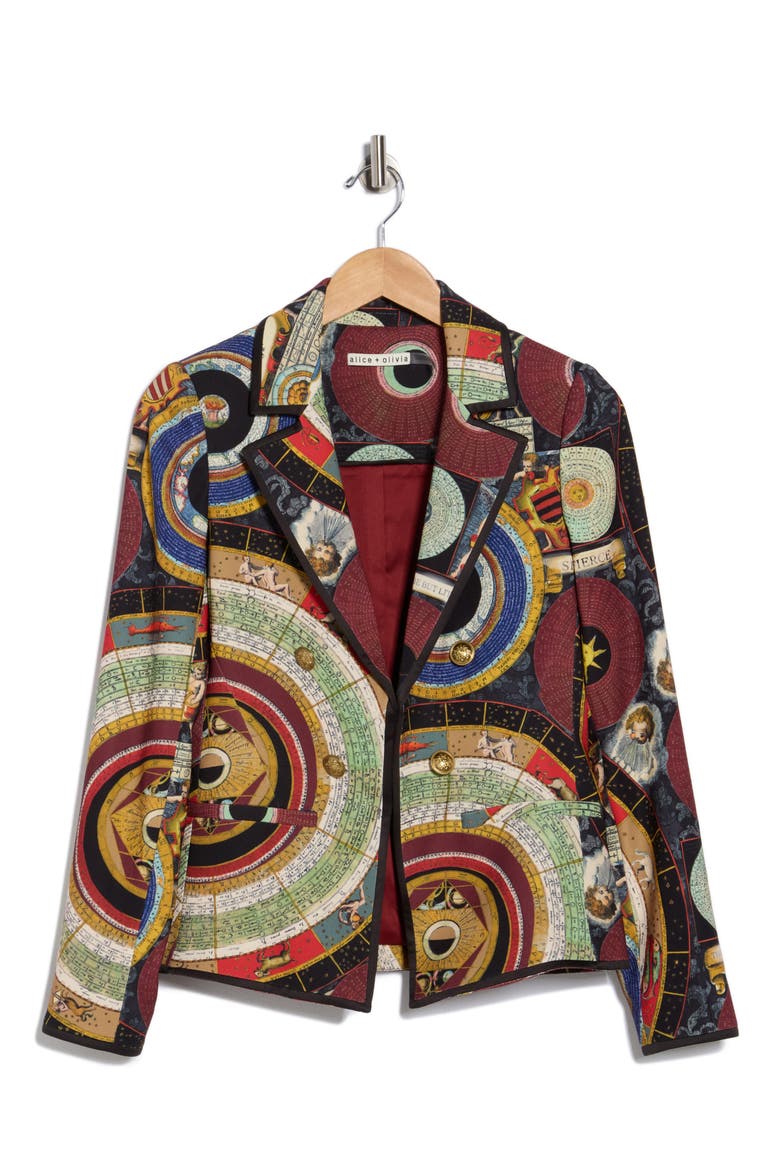 Mya Notch Lapel Fitted Blazer, Alternate, color, HANDS OF TIME