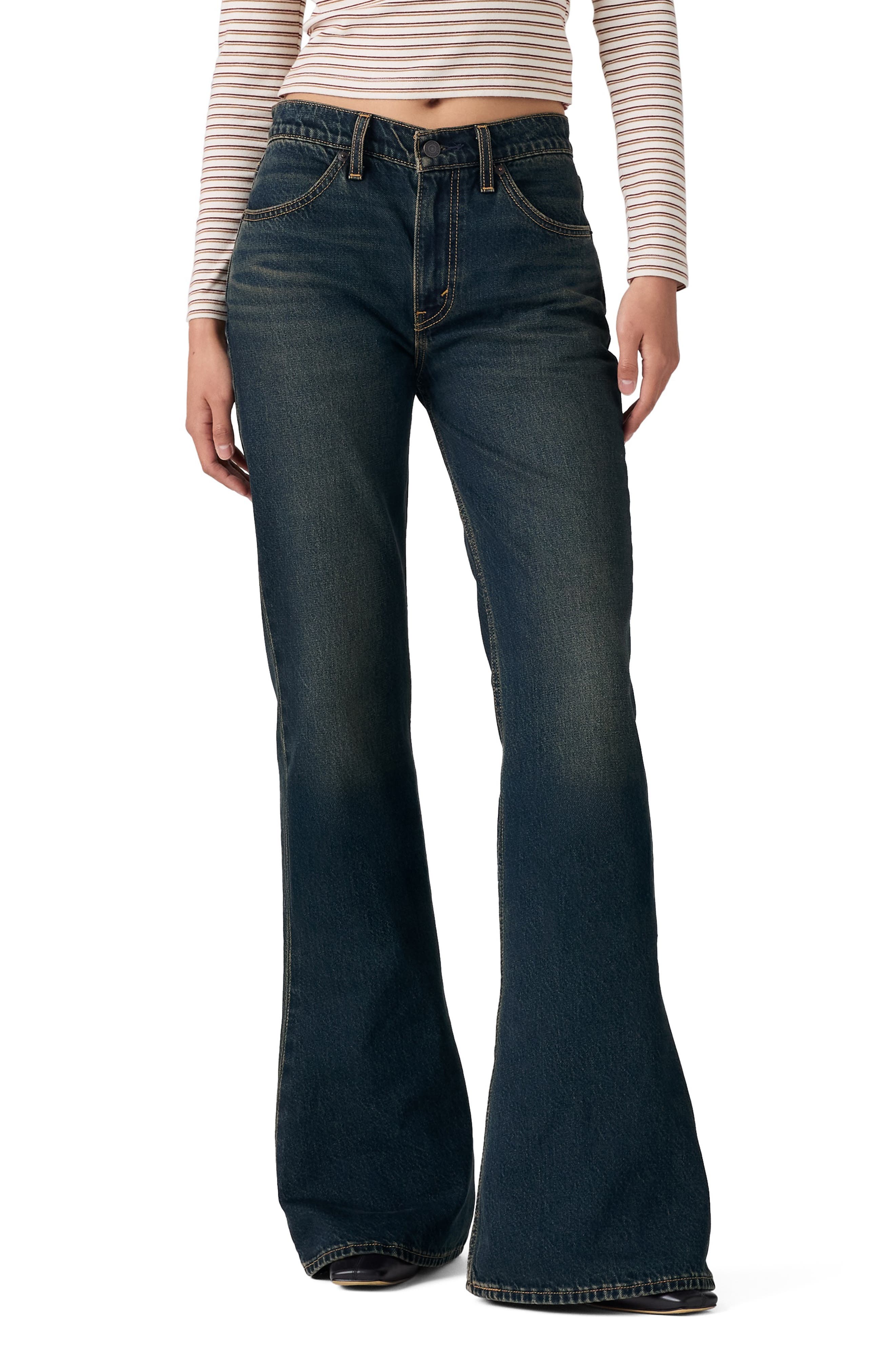 Levi's Puddle Snap Flare High Waist Flare Jeans (Women) | Nordstrom