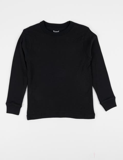 Kids Long Sleeve T-Shirt, 100% Cotton, Solid Colors