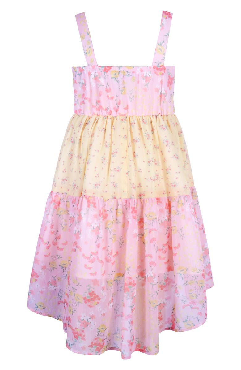 Zunie Kids' Floral Chiffon Tiered Dress, Alternate, color, 