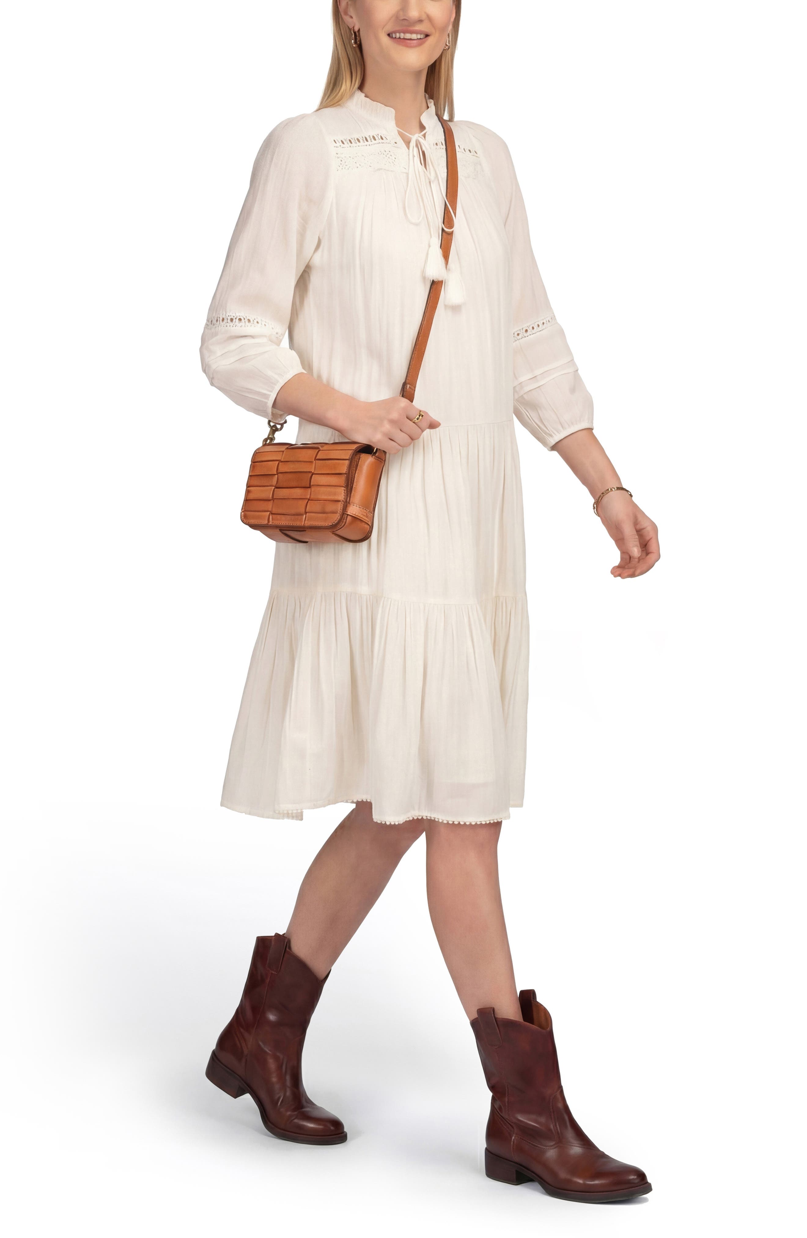 Lupi Woven Leather Crossbody Bag, Alternate, color, CARAMEL
