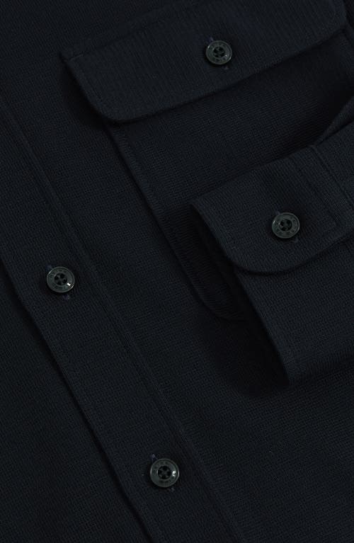 Reiss Forsithe Texture Overshirt In Blue