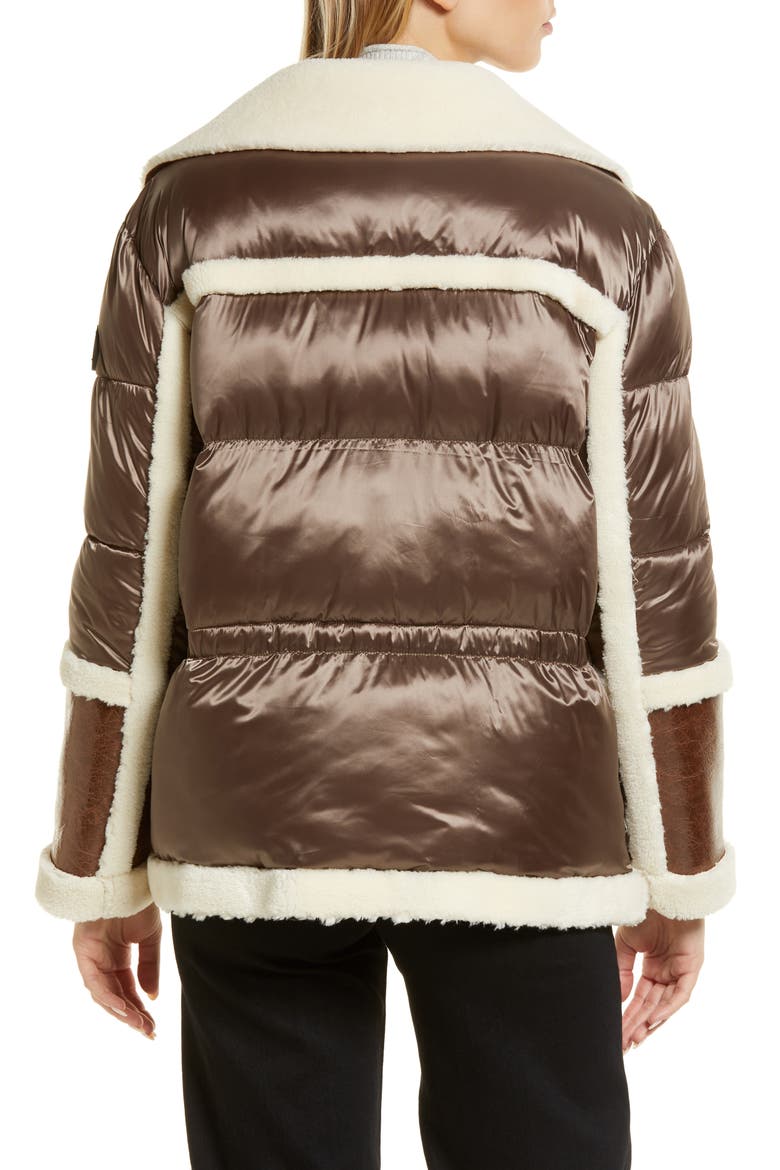 Raelynn Mixed Media Faux Fur Jacket, Alternate, color, DARK BROWN