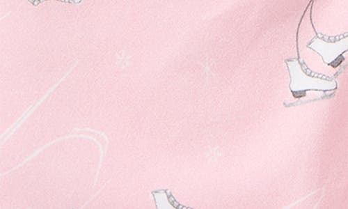 Petite Plume Winter Skates Fitted One-piece Pima Cotton Pajamas In Pink