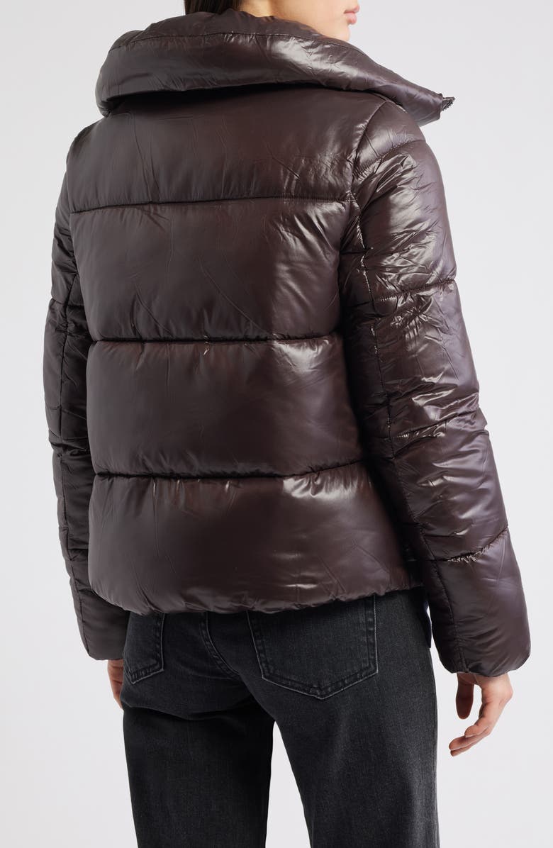 Save The Duck Isla Water Resistant Puffer Coat, Alternate, color, Brown Black