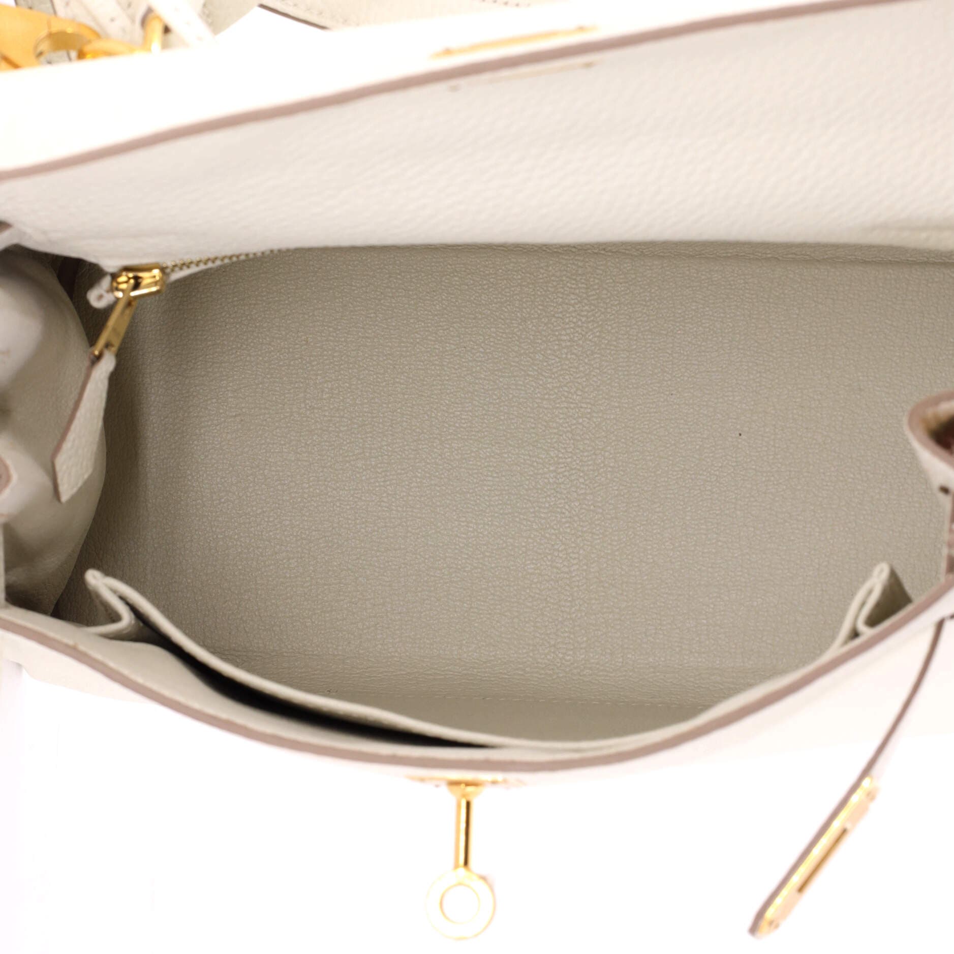 Pre-Owned Hermes Kelly Handbag Light Togo with Gold Hardware 25, Alternate, color, Mushroom