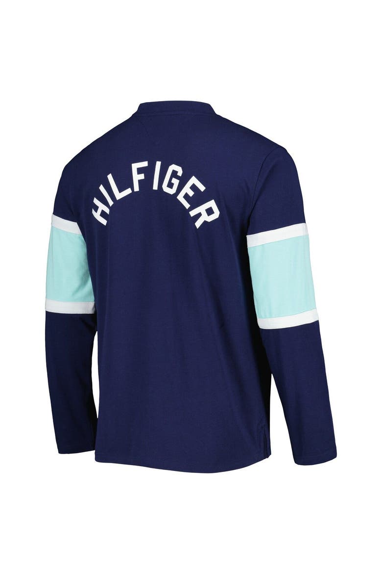 Men's Tommy Hilfiger Deep Sea Blue Seattle Kraken Walter Lace-Up Long Sleeve Top, Alternate, color, Navy