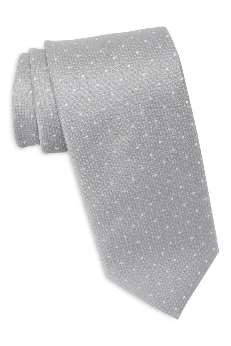 Curtis Dot Tie, Main, color, SILVER
