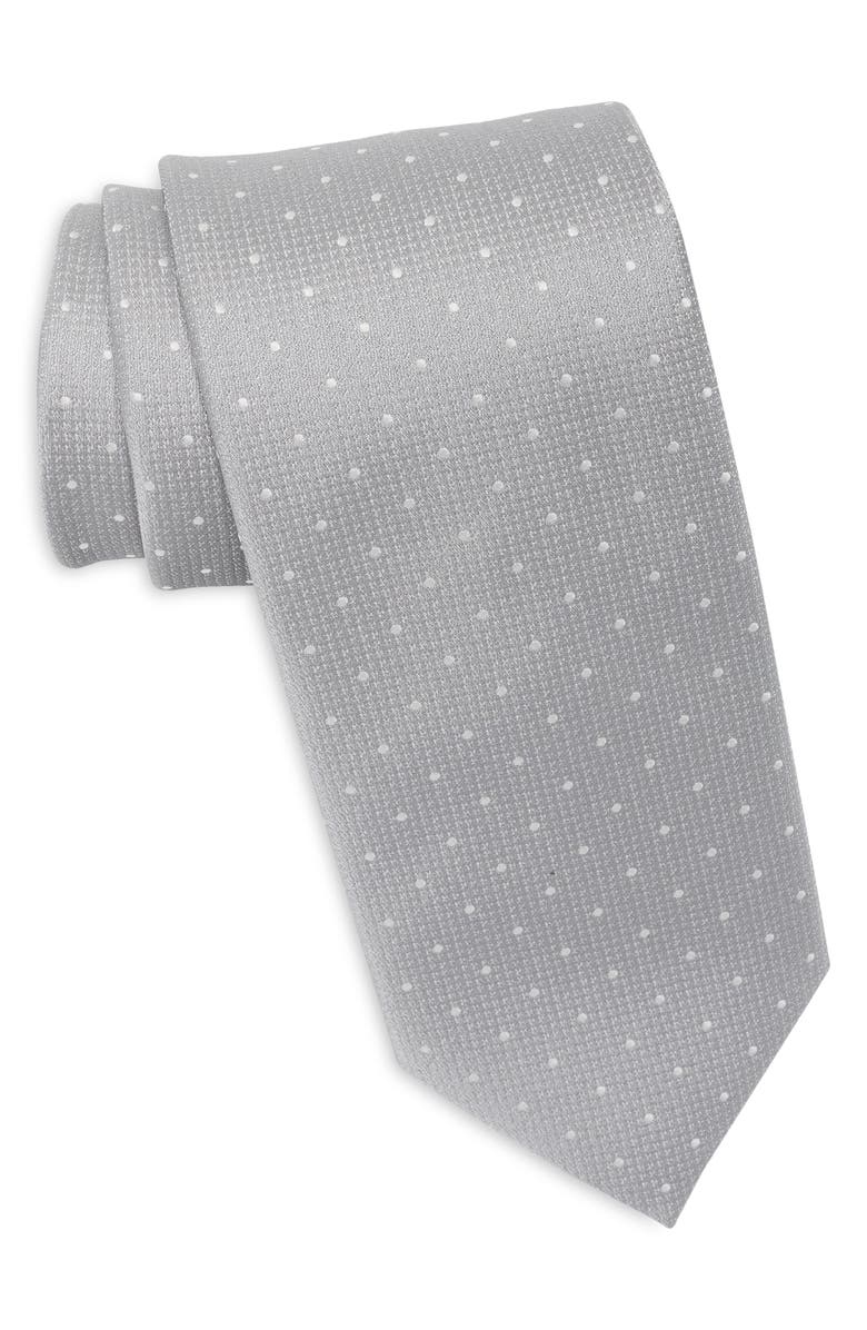 Original Penguin Curtis Dot Tie, Main, color, Silver