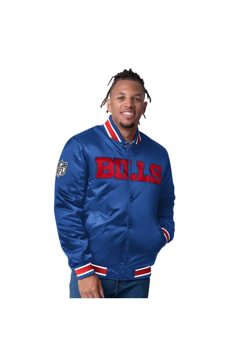 STARTER Men's Starter  Royal/Red Buffalo Bills Closer Reversible Satin Full-Snap Jacket, Main, color, 