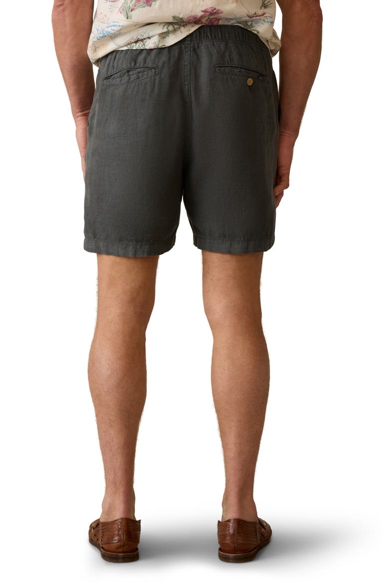 Essential Linen Shorts, Alternate, color, WASHED BLACK