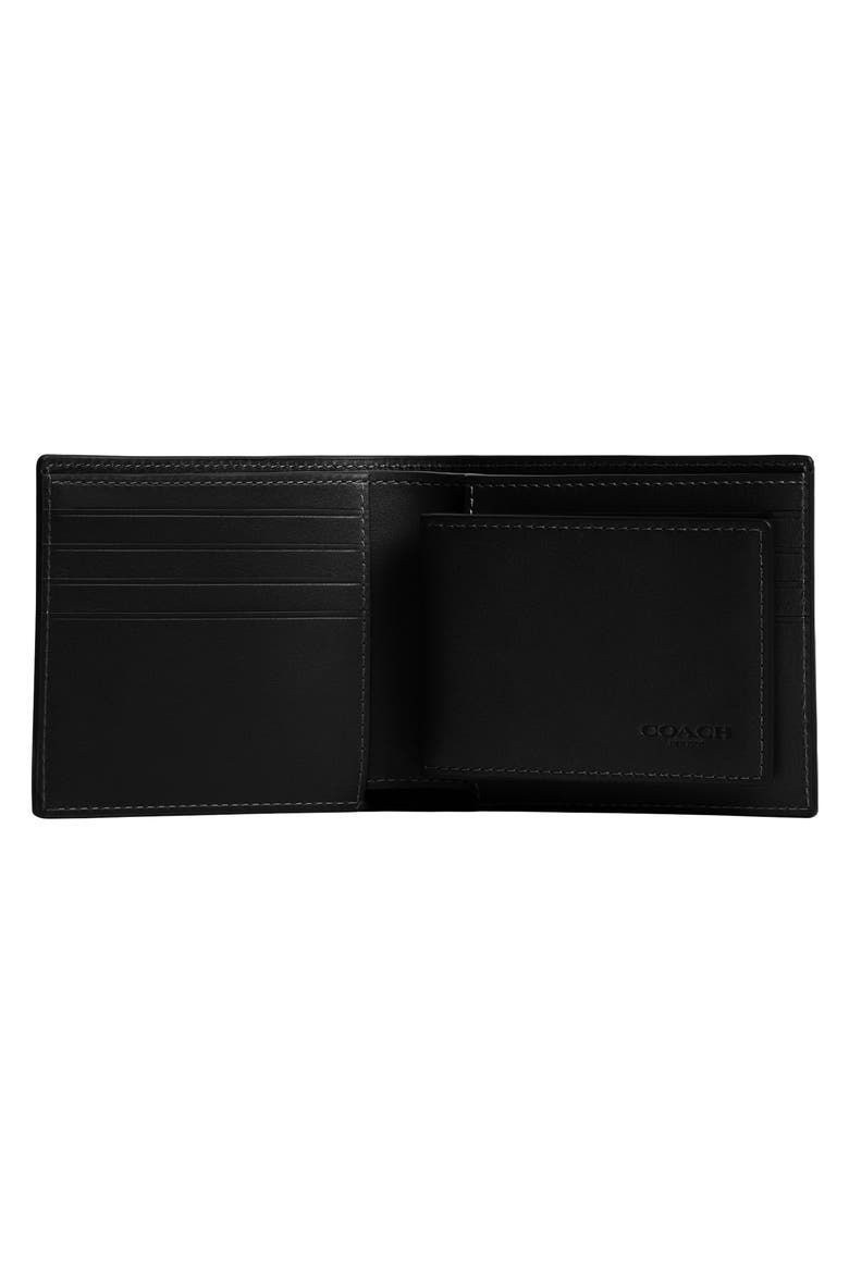 3-in-1 Leather Bifold Wallet, Alternate, color, BLACK