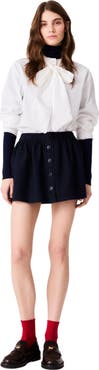 maje Short tailored rhinestone skirt