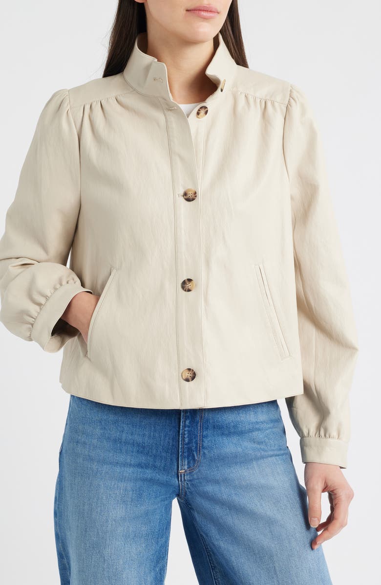 Vince Camuto Cropped Water Resistant Jacket, Main, color, Neutral
