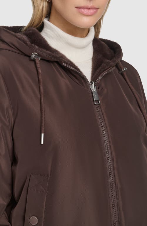 Andrew Marc Dalby Reversible Hooded Jacket In Brown
