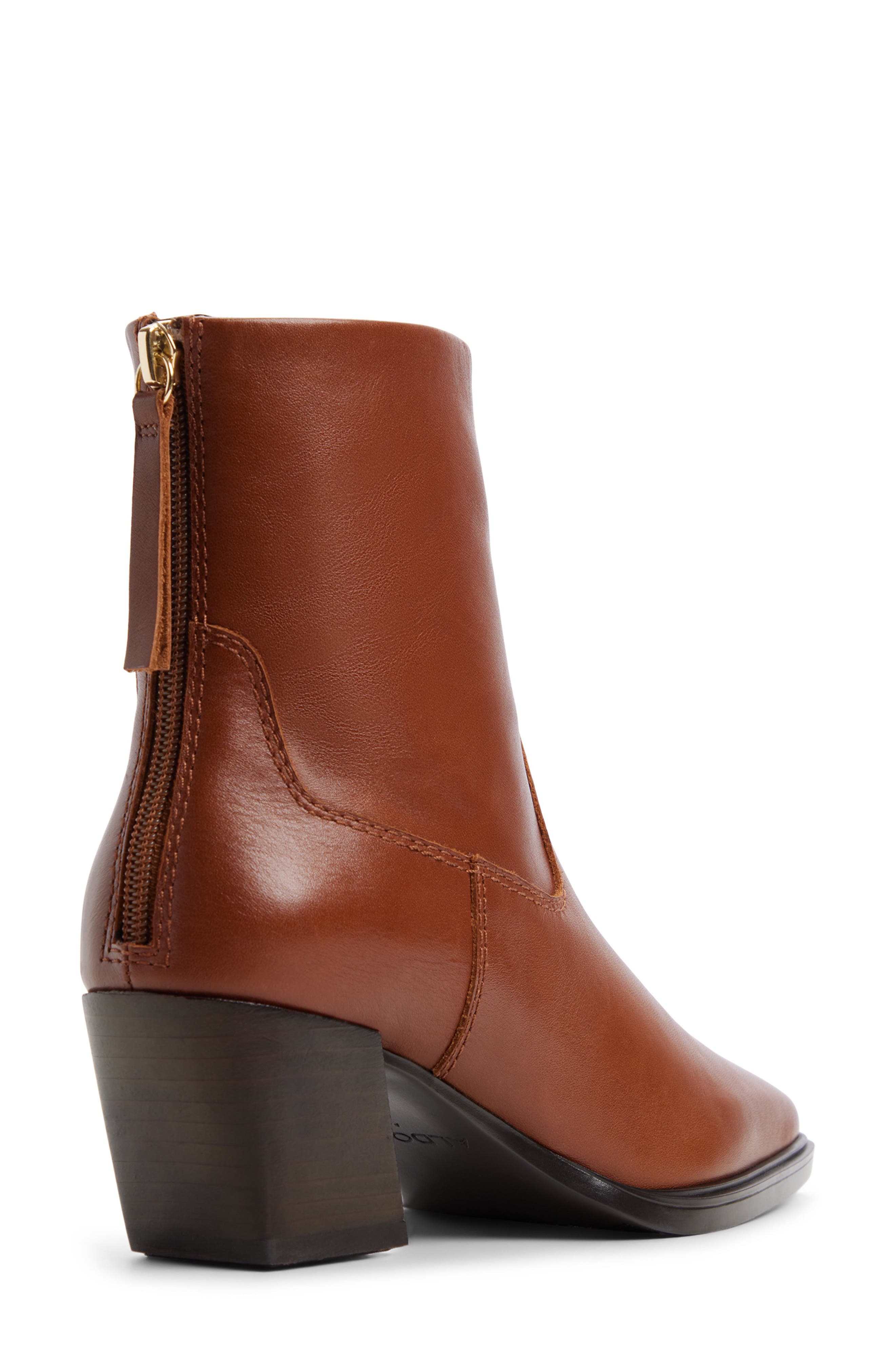 Ybiraweth Leather Bootie, Alternate, color, MEDIUM BROWN
