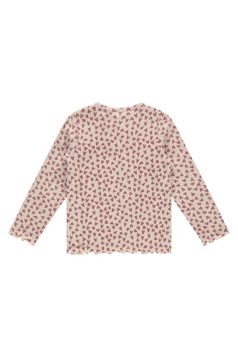 Allover Heart Ribbed Long Sleeve Shirt, Alternate, color, Pearl