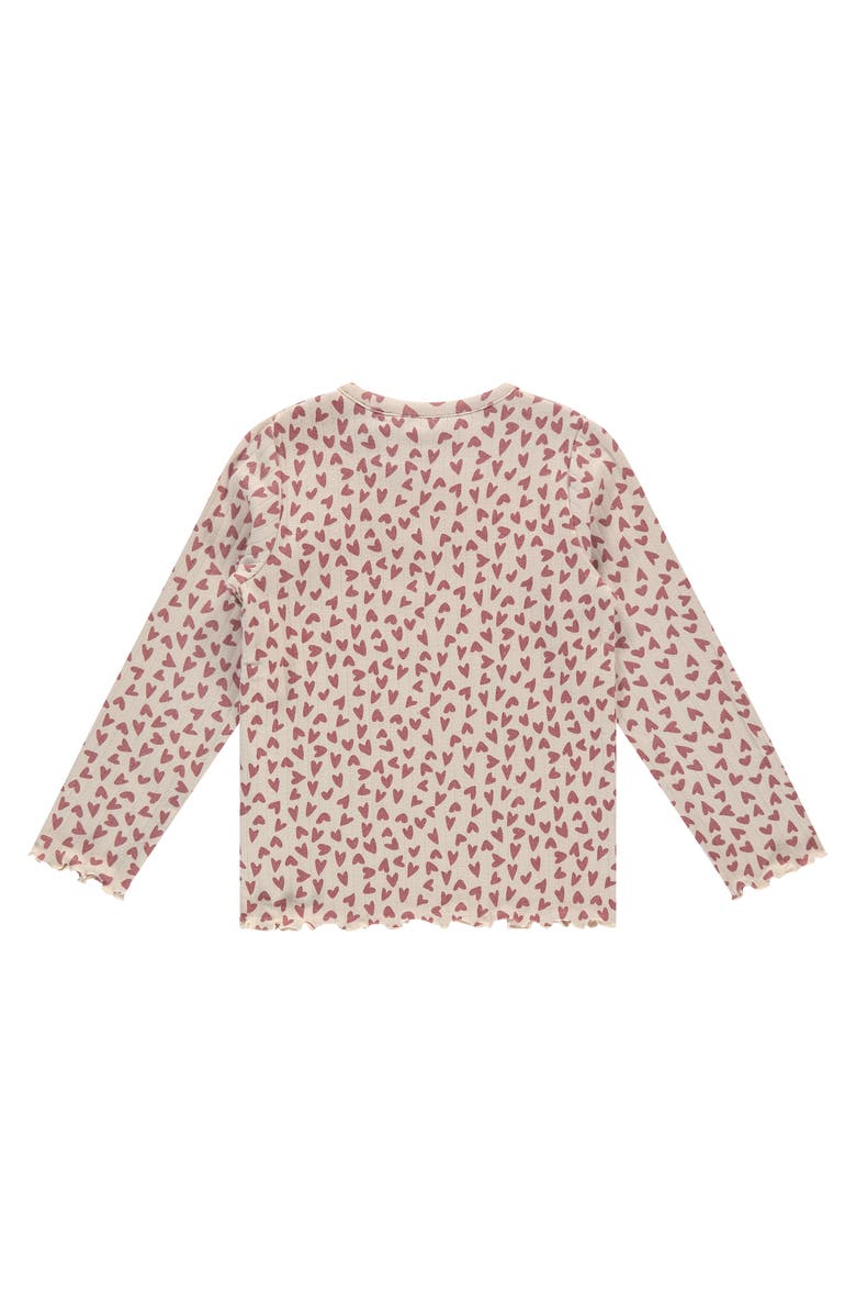 Stains and Stories by Babyface Allover Heart Ribbed Long Sleeve Shirt, Alternate, color, Pearl
