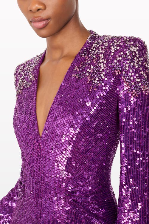 Jenny Packham Zinnia Embellished Gown In Purple