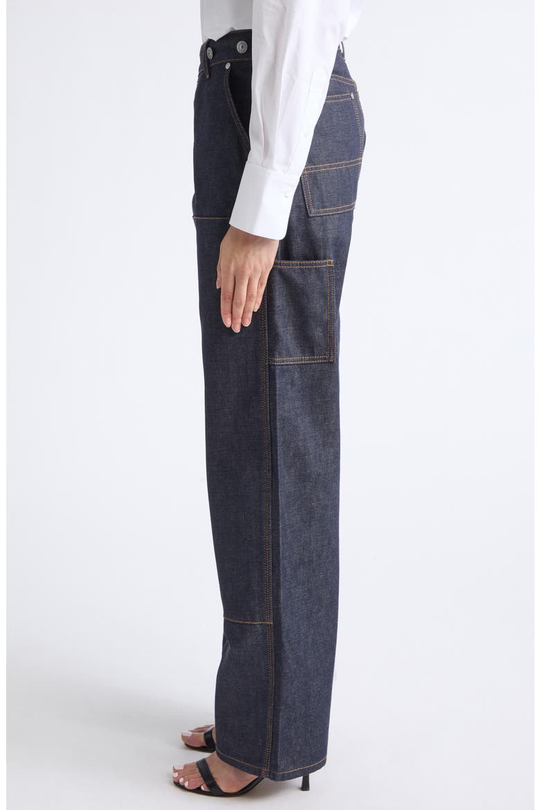 Asymmetric Panelled Wide Leg Jeans, Alternate, color, INDIGO
