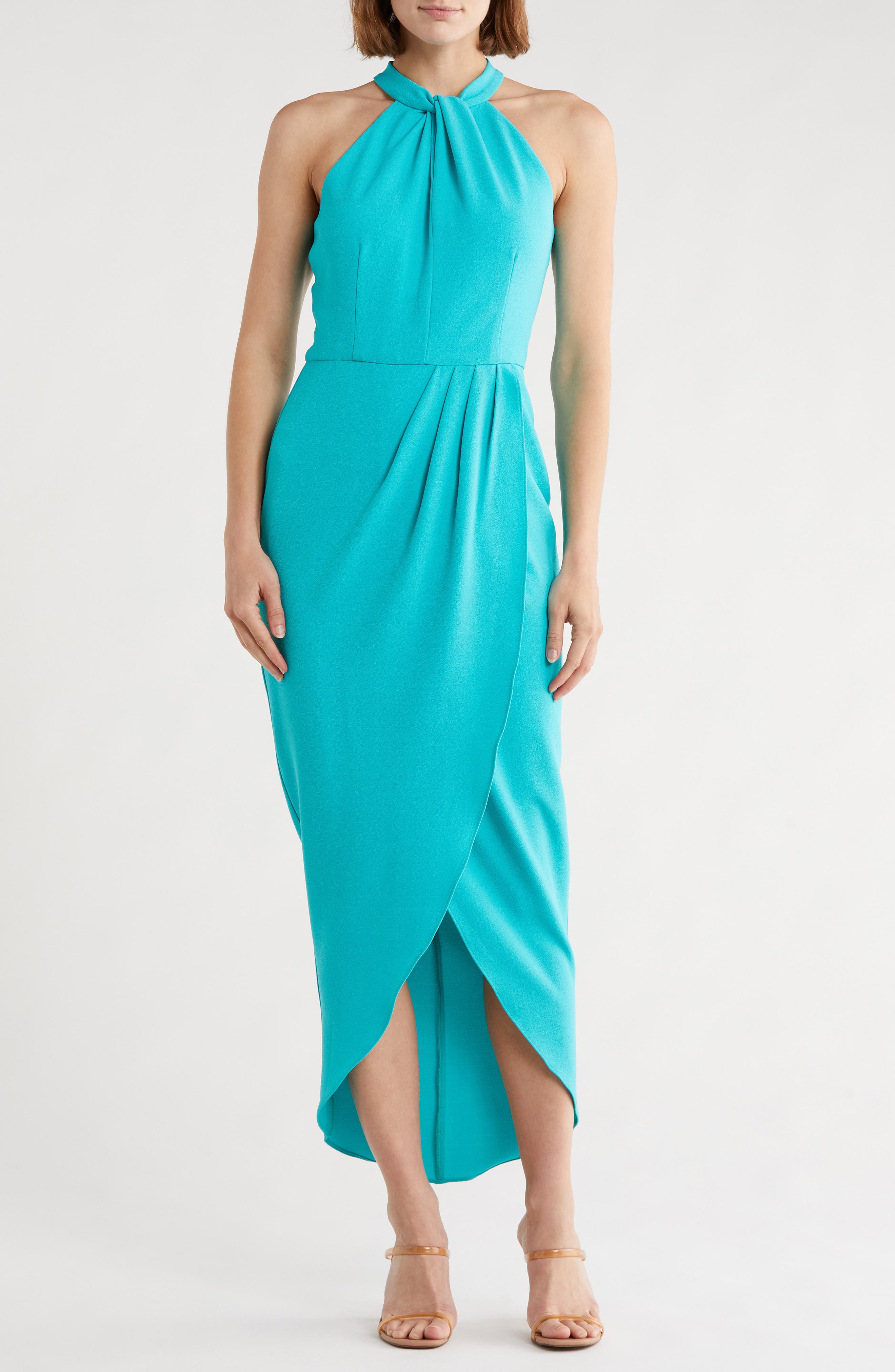 Julia Jordan Knot Neck Halter Dress
